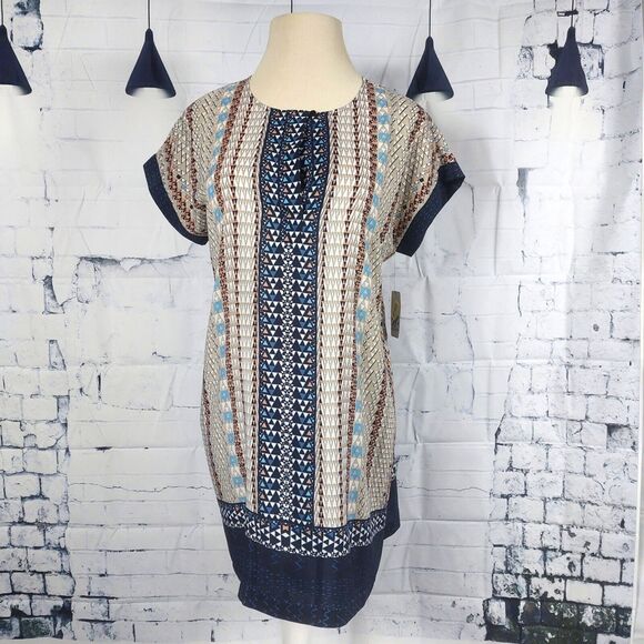 ZOZO Dresses & Skirts - ZOZO Womens Multi-color Cap Sleeve Geometric Design Flowy Dress Sz XL $148 NWT